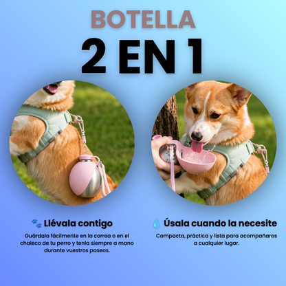 Bebedero Portátil 2 en 1 para Perros