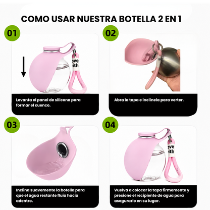 Bebedero Portátil 2 en 1 para Perros